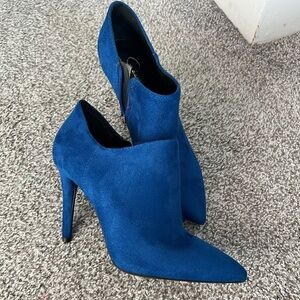 Jessica Simpson Blue Suede Heeled Ankle Boots